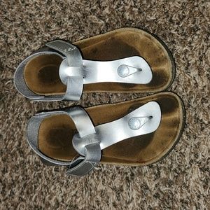 Birkenstock Papillio silver platform sandals 32